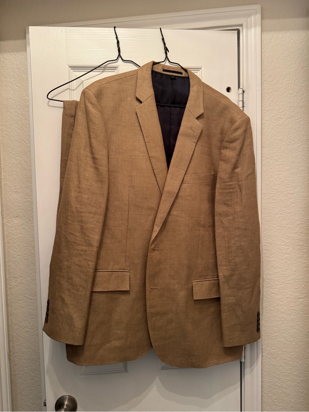 J.Crew Ludlow Men’s Brown Linen Suit 46R W40 L32 + Garment Bag